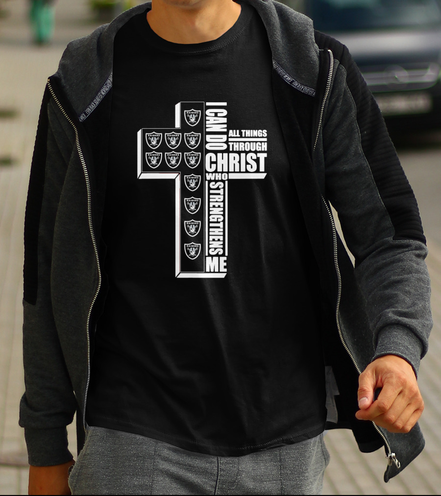 I Can Do All Things Through Christ Who Strengthens Me Raiders Cross T-Shirt
