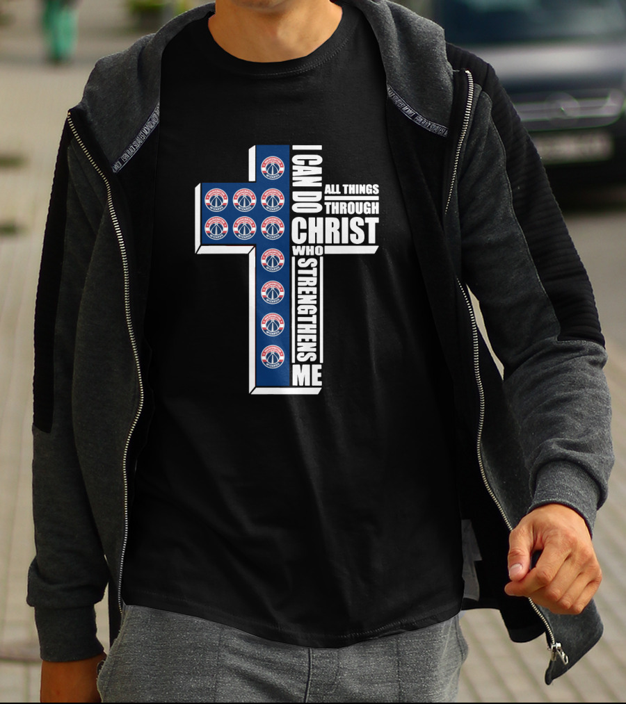 I Can Do All Things Through Christ Who Strengthens Me Washington Basketball Cross T-Shirt