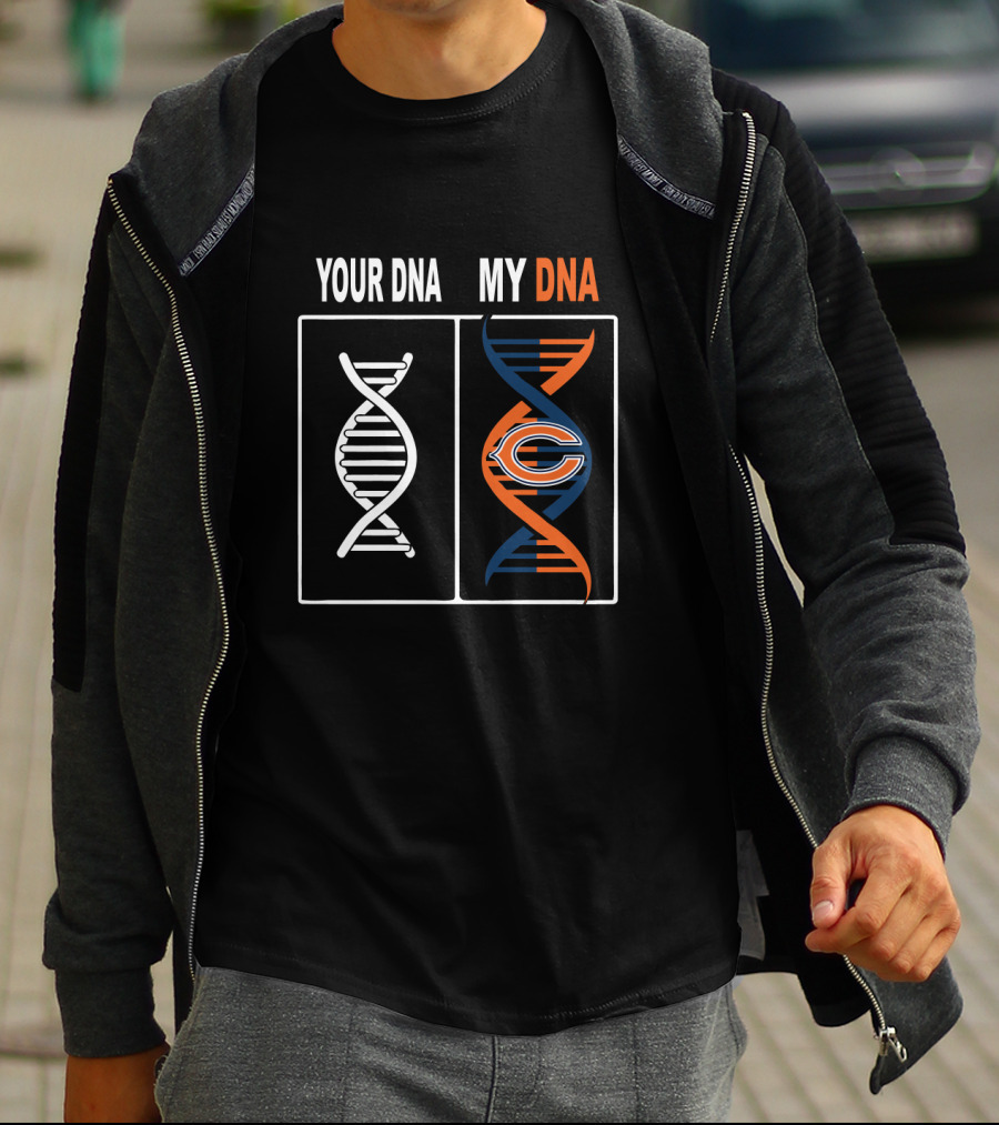 Your Dna My Dna Chicago Bears Fans Spiral T-Shirt