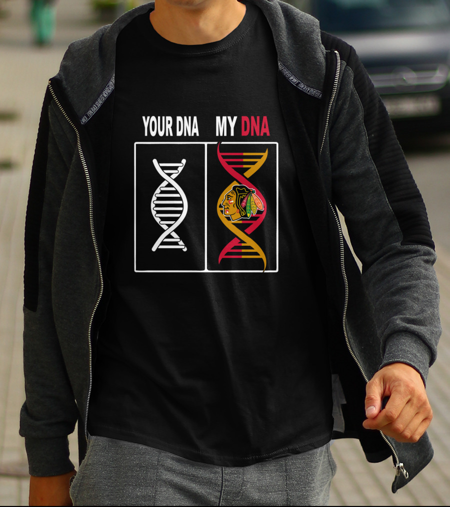 Your DNA My DNA Chicago Blackhawks Logo Integration T-Shirt