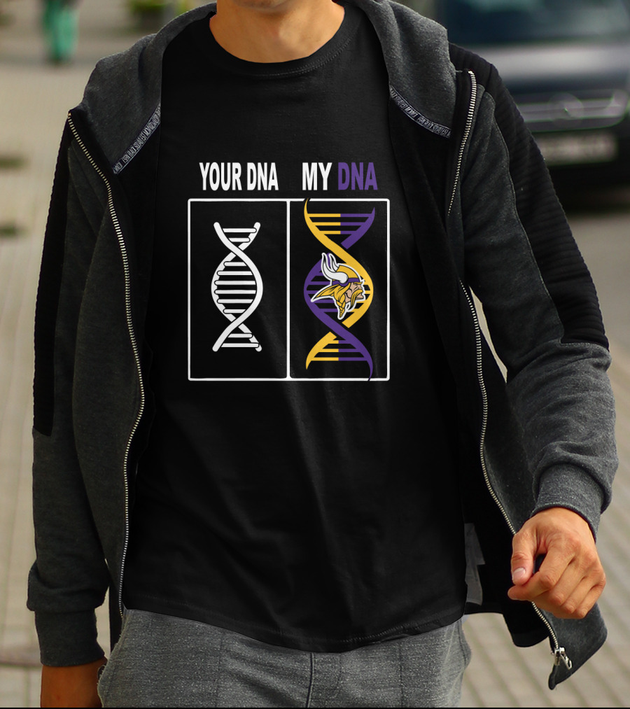 Your Dna My Dna Minnesota Vikings Fan Dna Helix T-Shirt