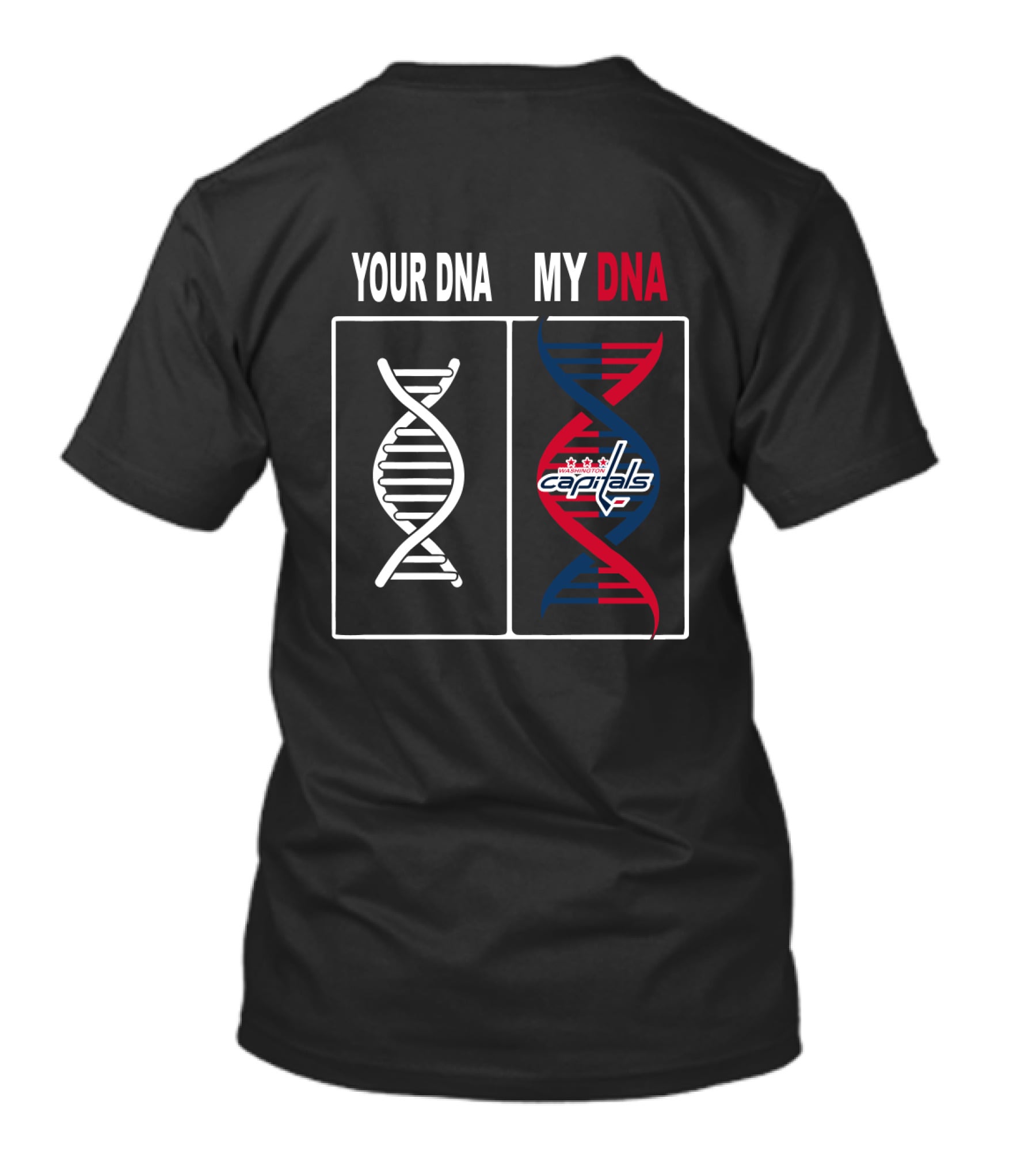 Your DNA My DNA Washington Capitals With Red Blue Logo And Hockey DNA Helix T-Shirt