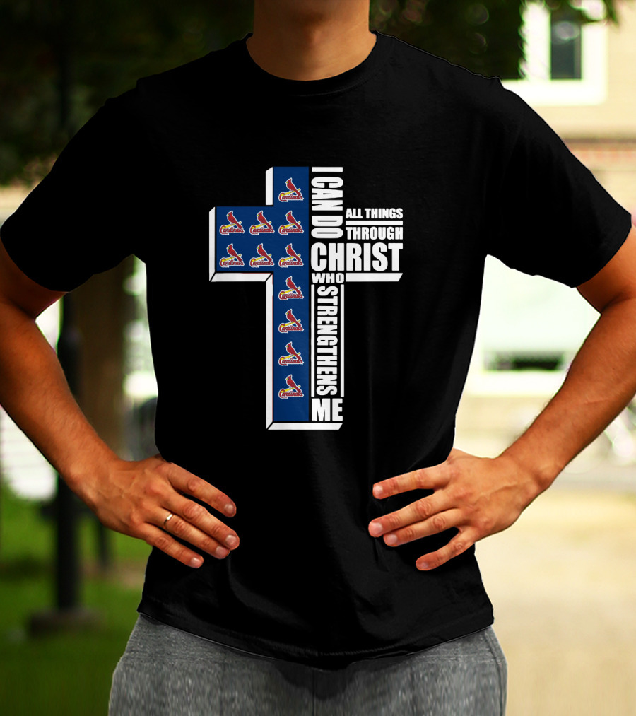 I Can Do All Things Through Christ Cardinals Logo Faith T-Shirt
