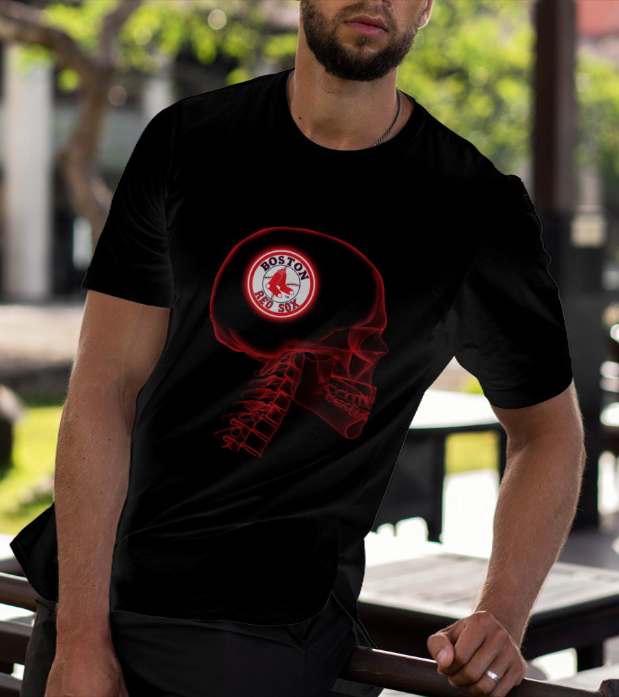 Boston Red Sox Logo Inside Skull Renders Team On My Brain T-Shirt