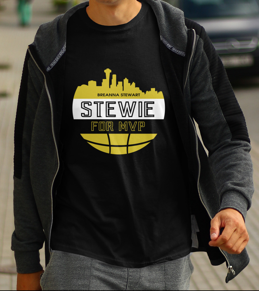 Breanna Stewart Stewie For MVP Seattle Skyline Basketball Fan T-Shirt