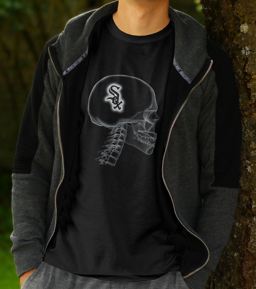 Chicago White Sox Logo Embedded In Skull X-Ray T-Shirt