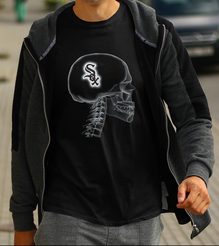 Chicago White Sox Logo Embedded In Skull X-Ray T-Shirt