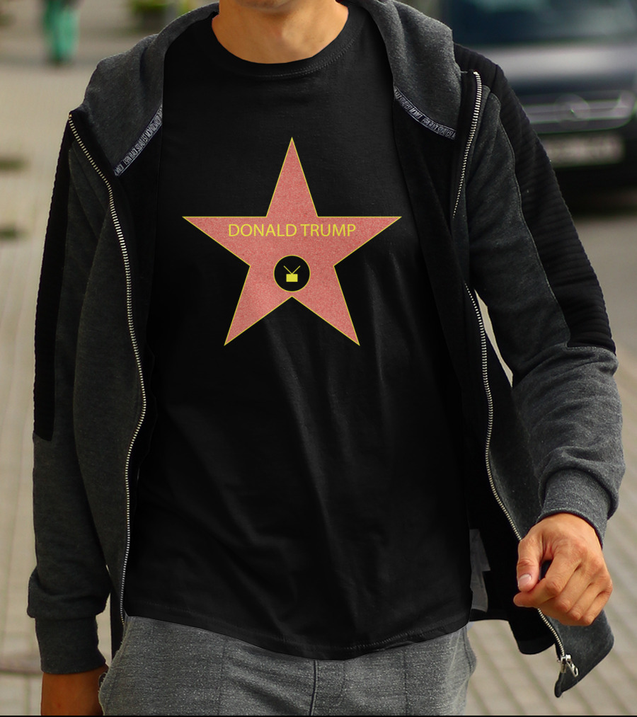 Hollywood Walk Of Fame Donald Trump Star With Television T-Shirt