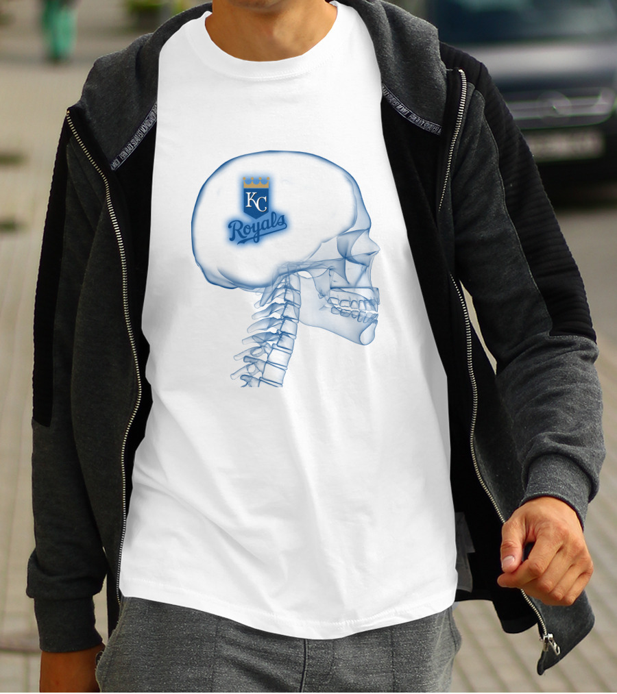 Kansas City Royals KC Logo In A Brain X-Ray T-Shirt