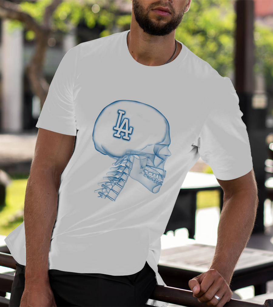 Los Angeles Dodgers LA Logo Brain X-Ray T-Shirt