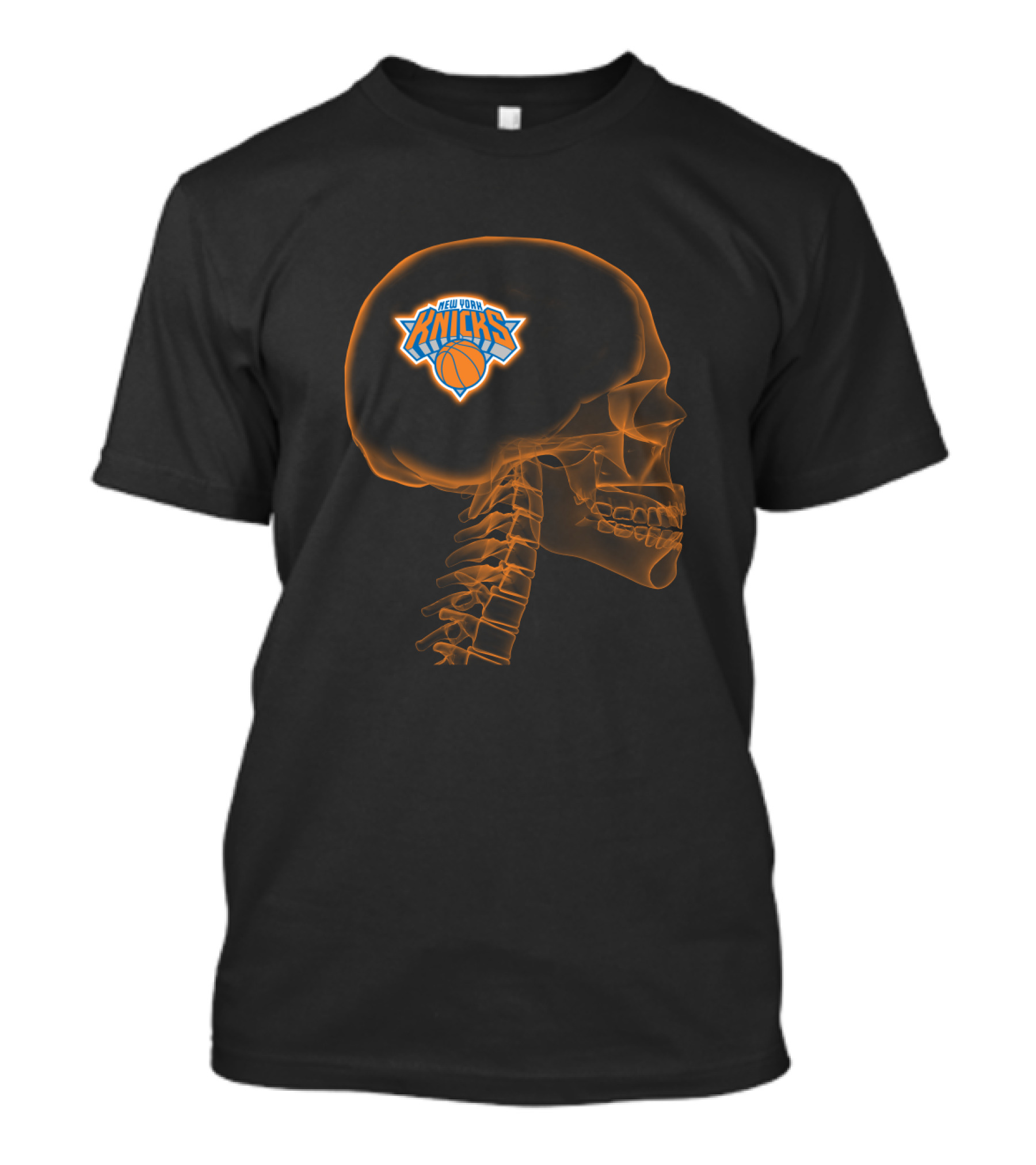 New York Knicks Logo Inside Skull Halloween Concept T-Shirt