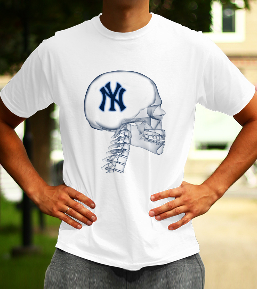 New York Yankees Logo Inside Skull X-Ray Brain T-Shirt