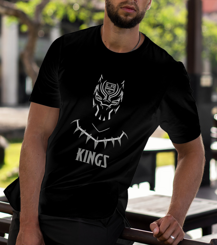 La Kings Black Panther Mask Fusion Fans T-Shirt