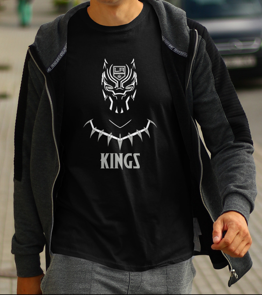 La Kings Black Panther Mask Fusion Fans T-Shirt