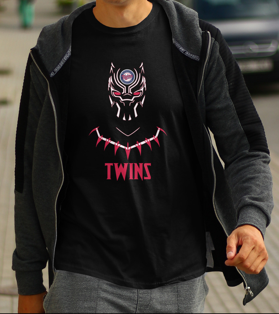 Black Panther Minnesota Twins Fans Fusion T-Shirt