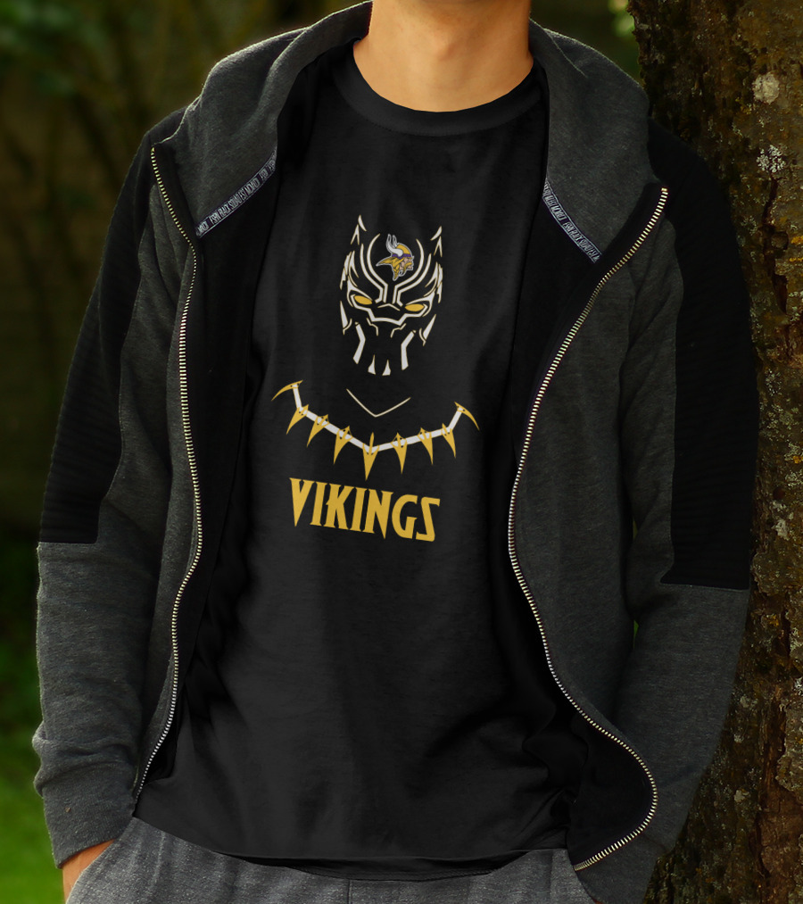 Minnesota Vikings Fan Black Panther Fusion T-Shirt