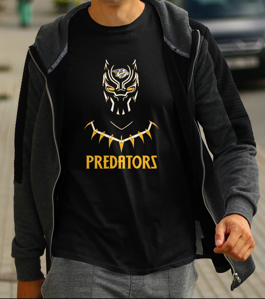 Nashville Predators Fan Featuring Black Panther Inspired T-Shirt