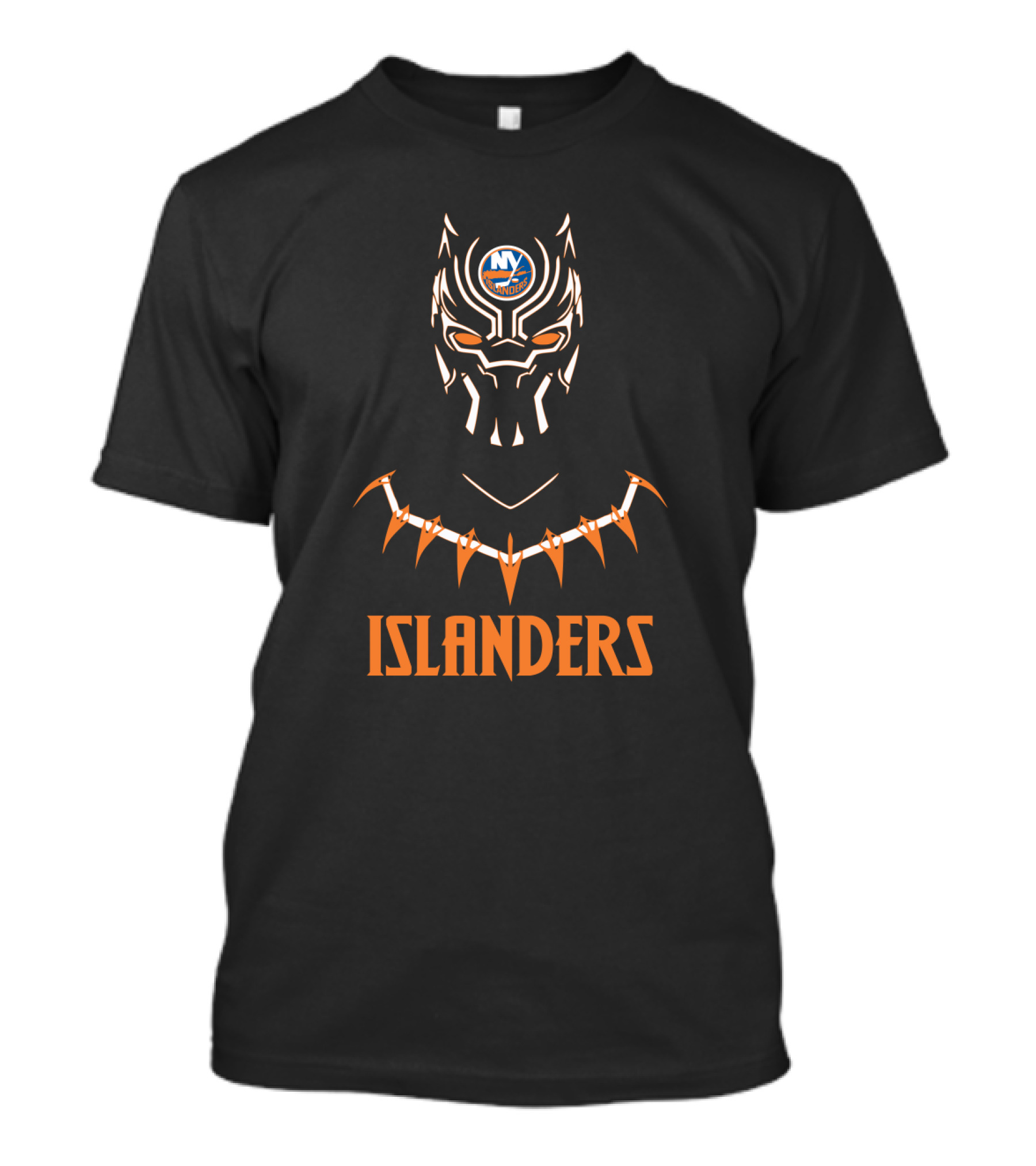 Black Panther Meets New York Islanders Fans T-Shirt