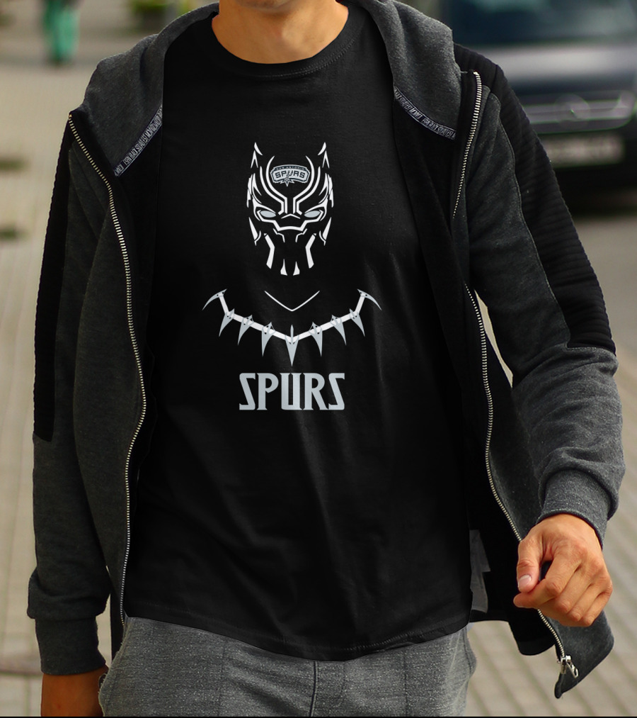 Spurs Black Panther Fan Crossover T-Shirt