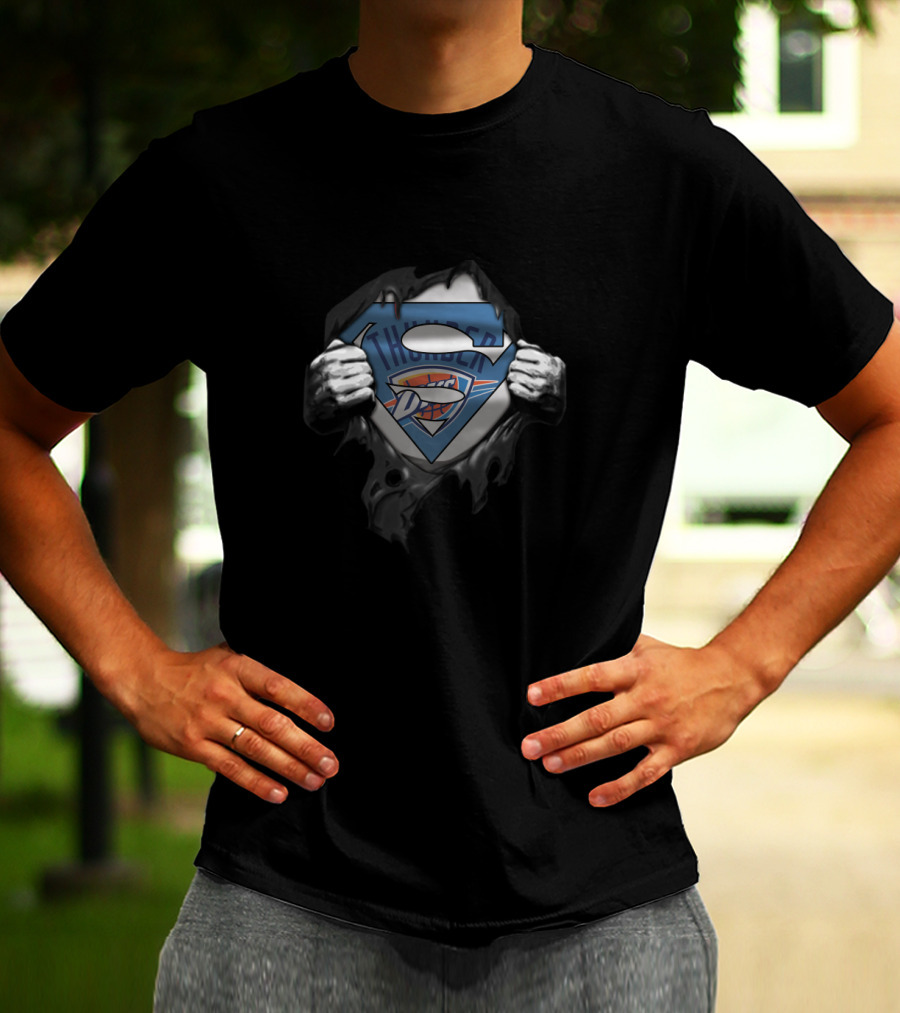 Superman Logo Oklahoma City Thunder Fans Combination T-Shirt