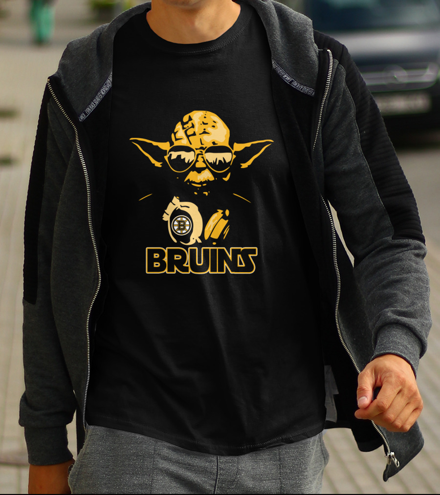 Yoda Bruins Boston Star Wars Fans Mashup T-Shirt