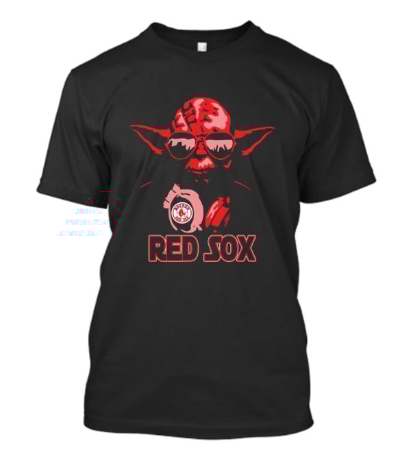 Yoda Wearing Red Sox Gear With Boston Red Sox Text And Star Wars Influence T-Shirt