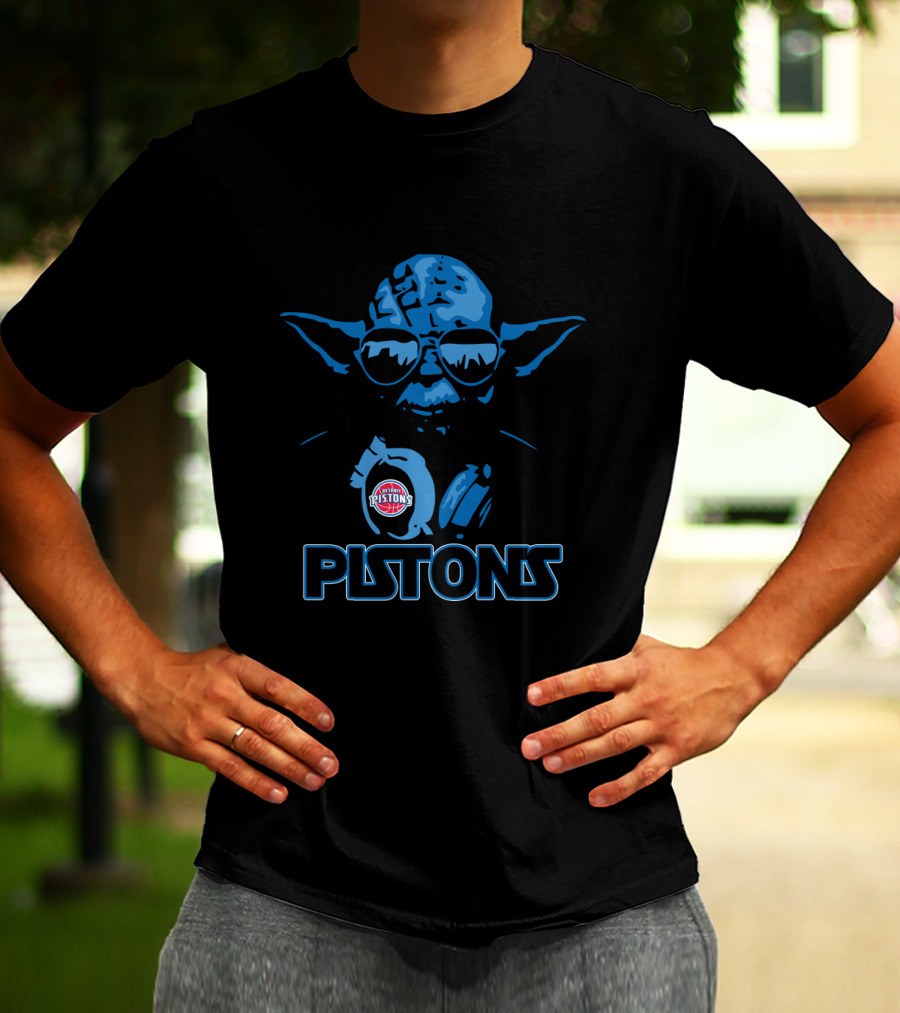 Pistons Yoda Star Wars Detroit Pistons Fans T-Shirt