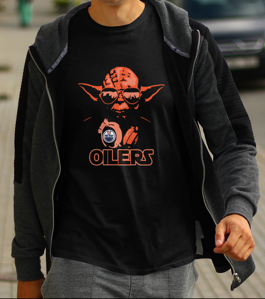 Yoda Star Wars Edmonton Oilers NHL Fan Crossover T-Shirt