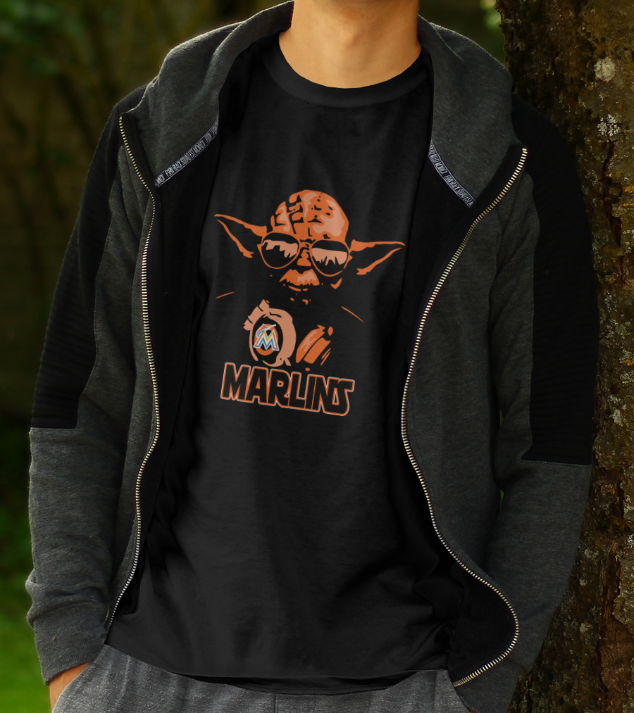 Yoda Star Wars Miami Marlins Crossover Fans T-Shirt