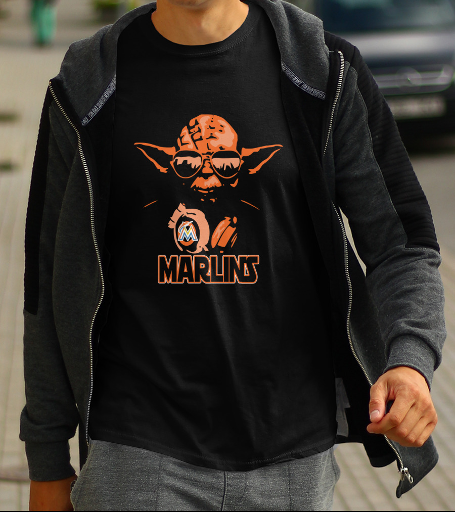 Yoda Star Wars Miami Marlins Crossover Fans T-Shirt