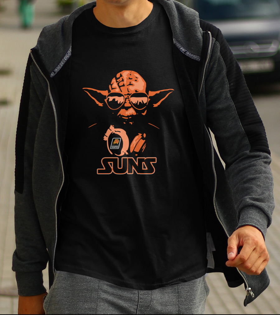 Yoda Wearing Headphones With Phoenix Suns T-Shirt