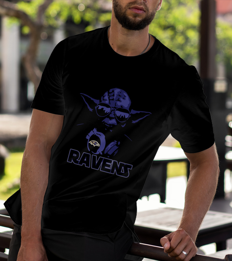 Yoda Star Wars Ravens Baltimore Fans T-Shirt