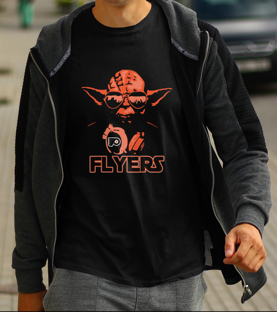 Philadelphia Flyers Fans Yoda Star Wars Logo Mashup T-Shirt