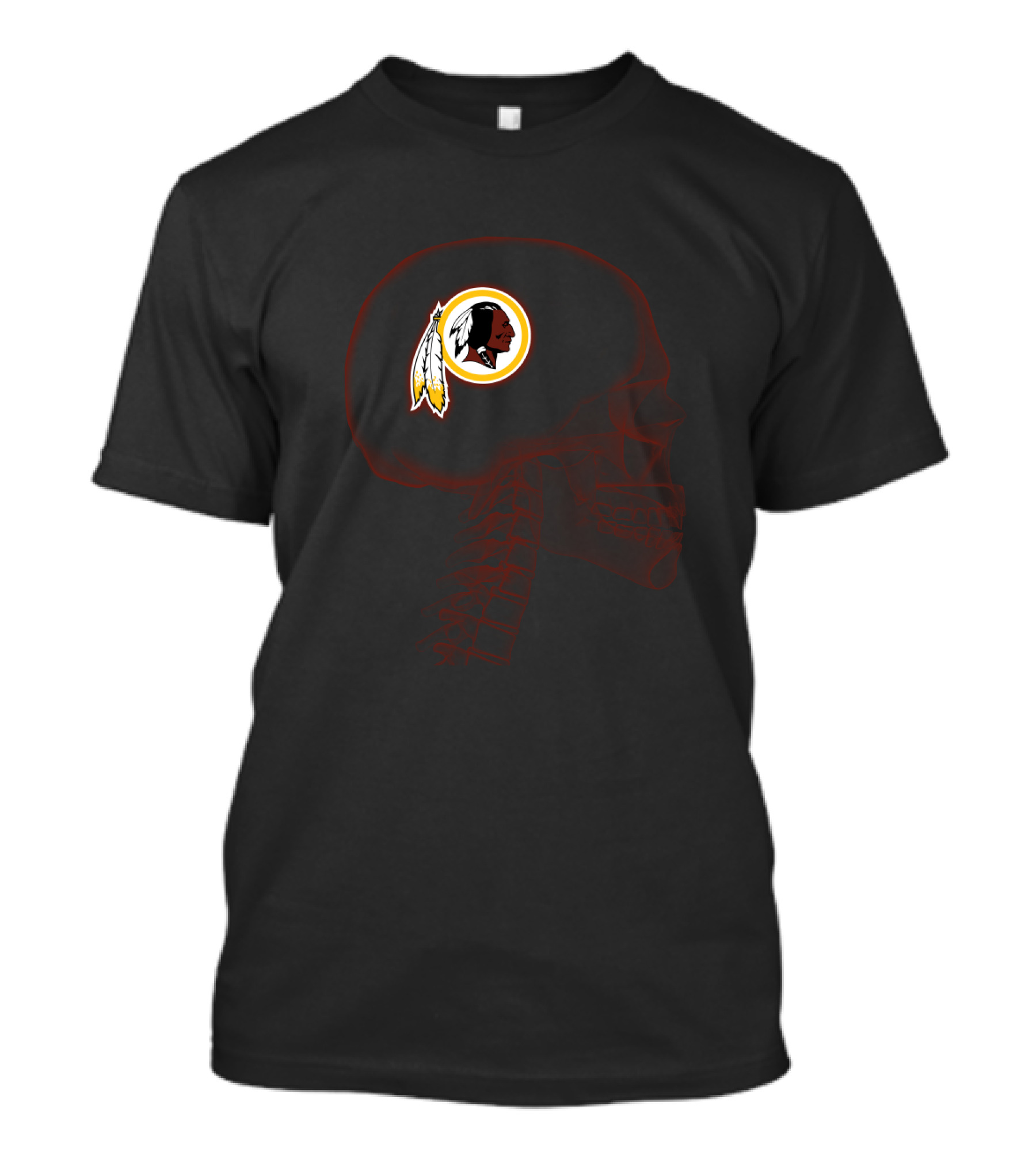 Washington Redskins Logo Inside Skull Halloween Theme T-Shirt