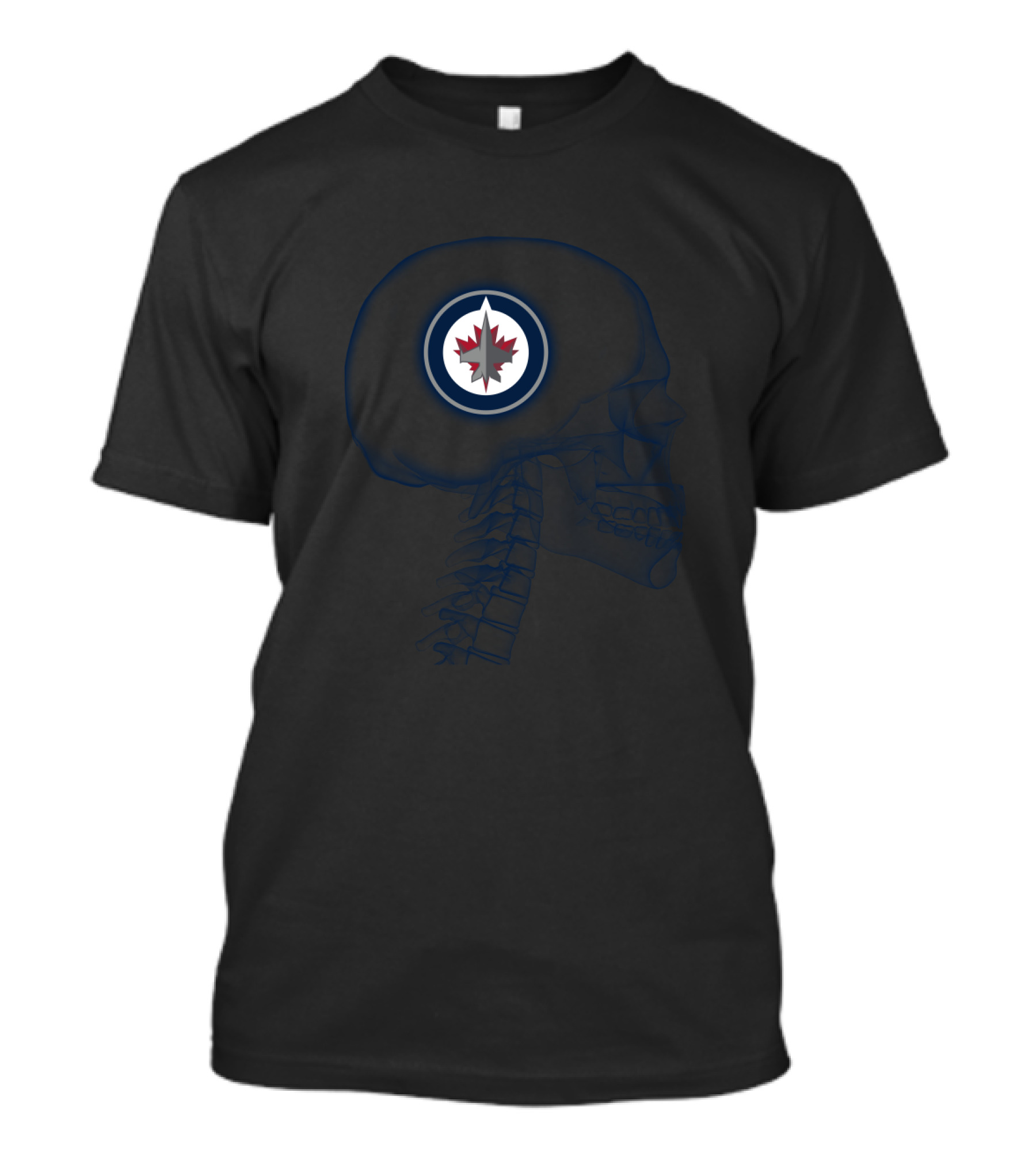 Winnipeg Jets Brain Logo Skull T-Shirt