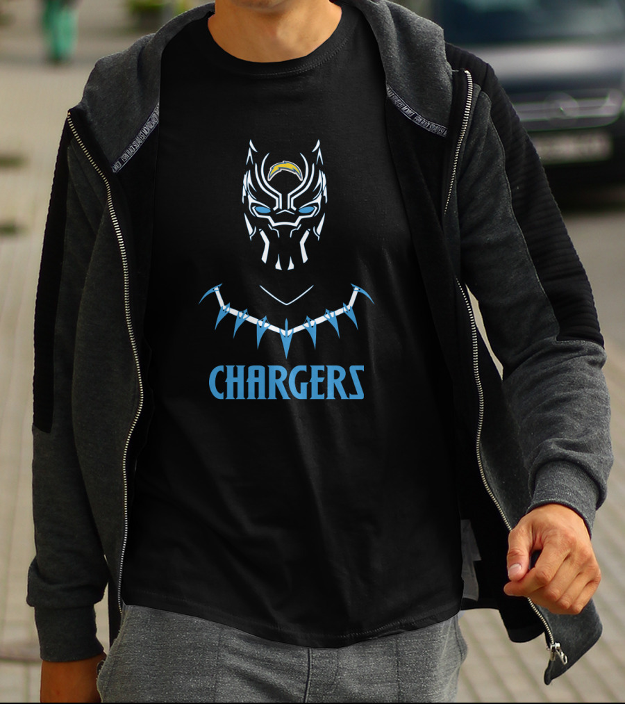 Black Panther Los Angeles Chargers Fans T-Shirt