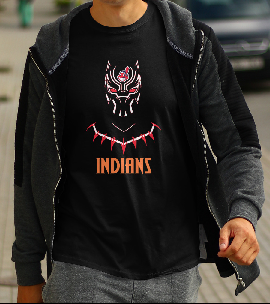 Indians Black Panther Cleveland Combination T-Shirt