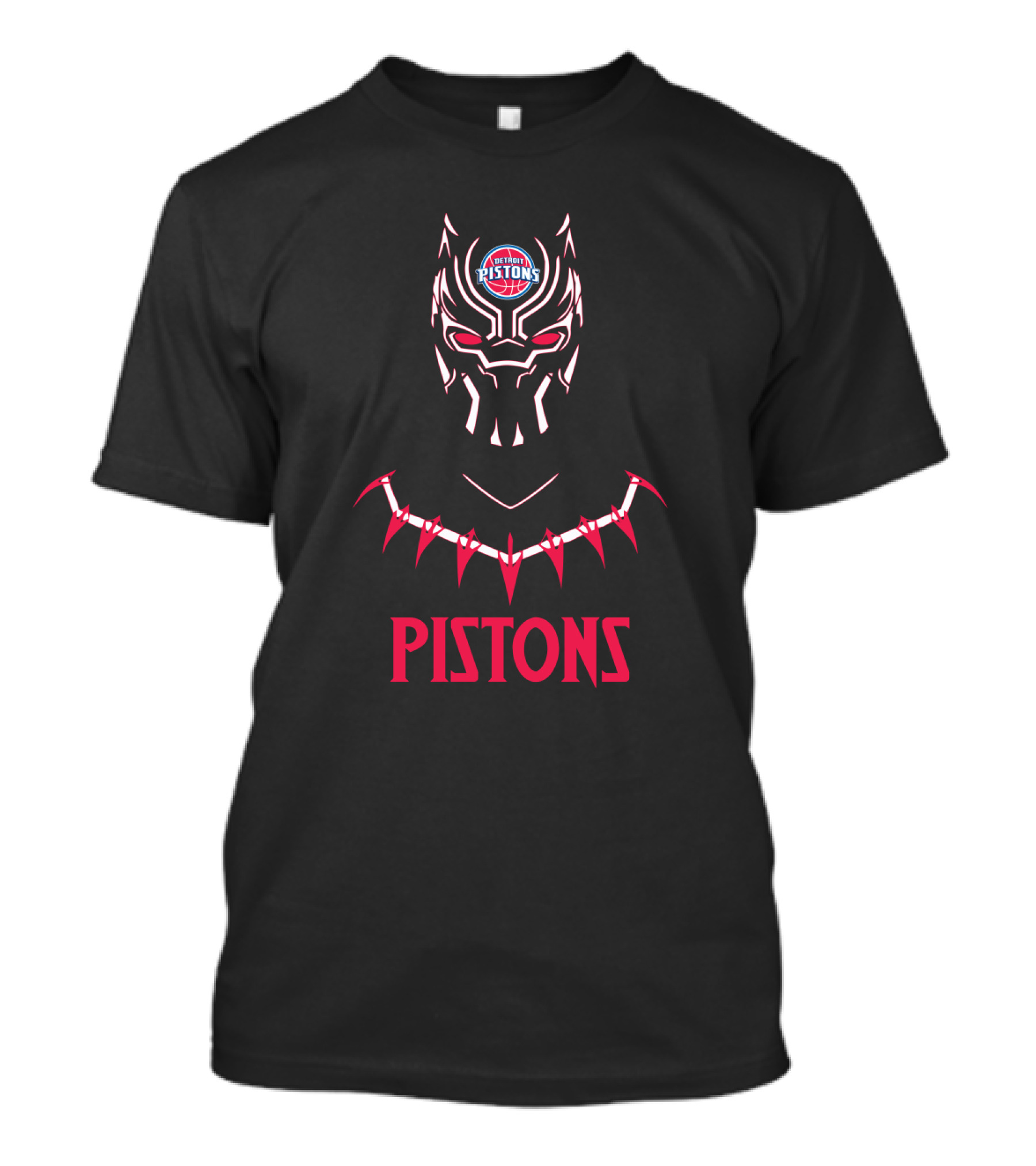 Detroit Pistons Black Panther Mask T-Shirt
