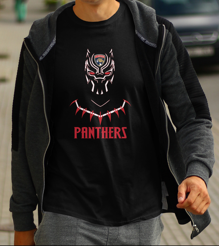 Black Panther Meets Florida Panthers Fans T-Shirt