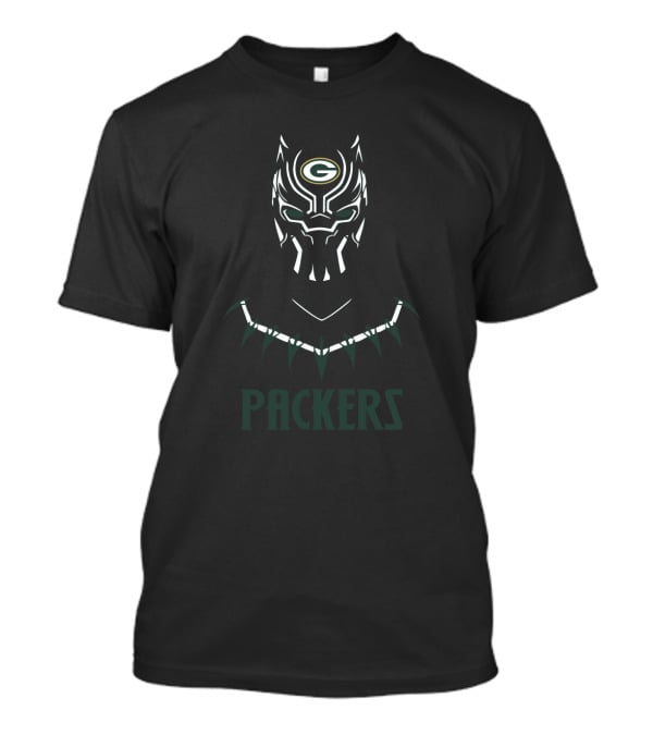 Packers Black Panther Green Bay Fans Iconic Crossover T-Shirt