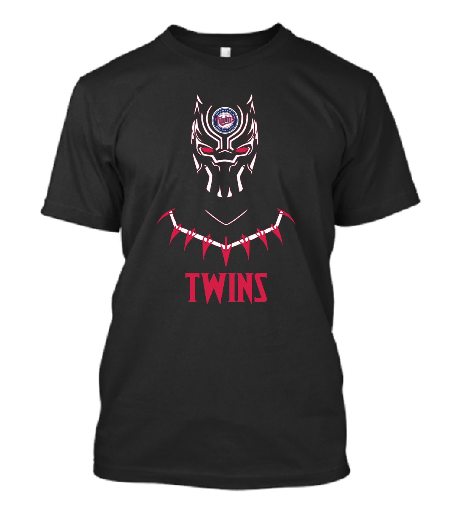 Minnesota Twins Fans Black Panther Logo Fusion T-Shirt