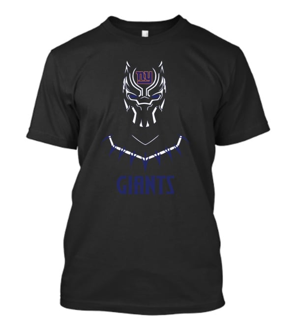 Black Panther Meets New York Giants Nfl Fans T-Shirt