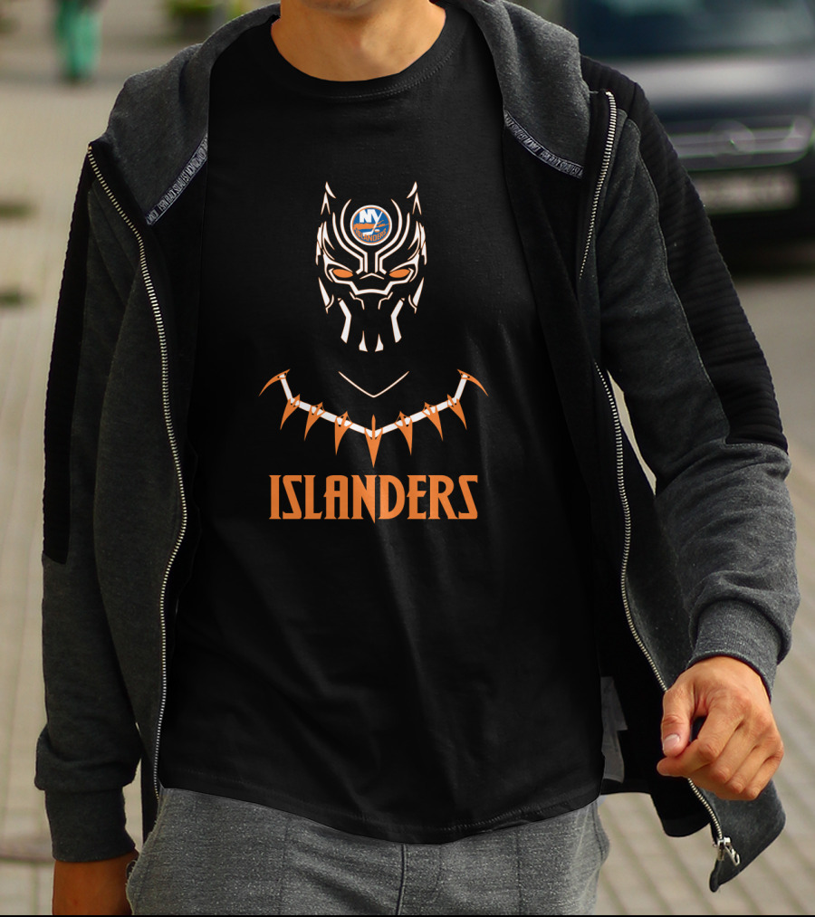 Islanders Black Panther Inspired Fan Art With New York Islanders T-Shirt