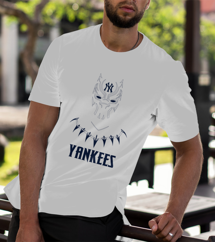 New York Yankees Black Panther Fan Logo Mashup T-Shirt