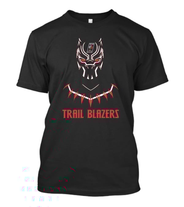 Trail Blazers Black Panther Mask With Portland T-Shirt