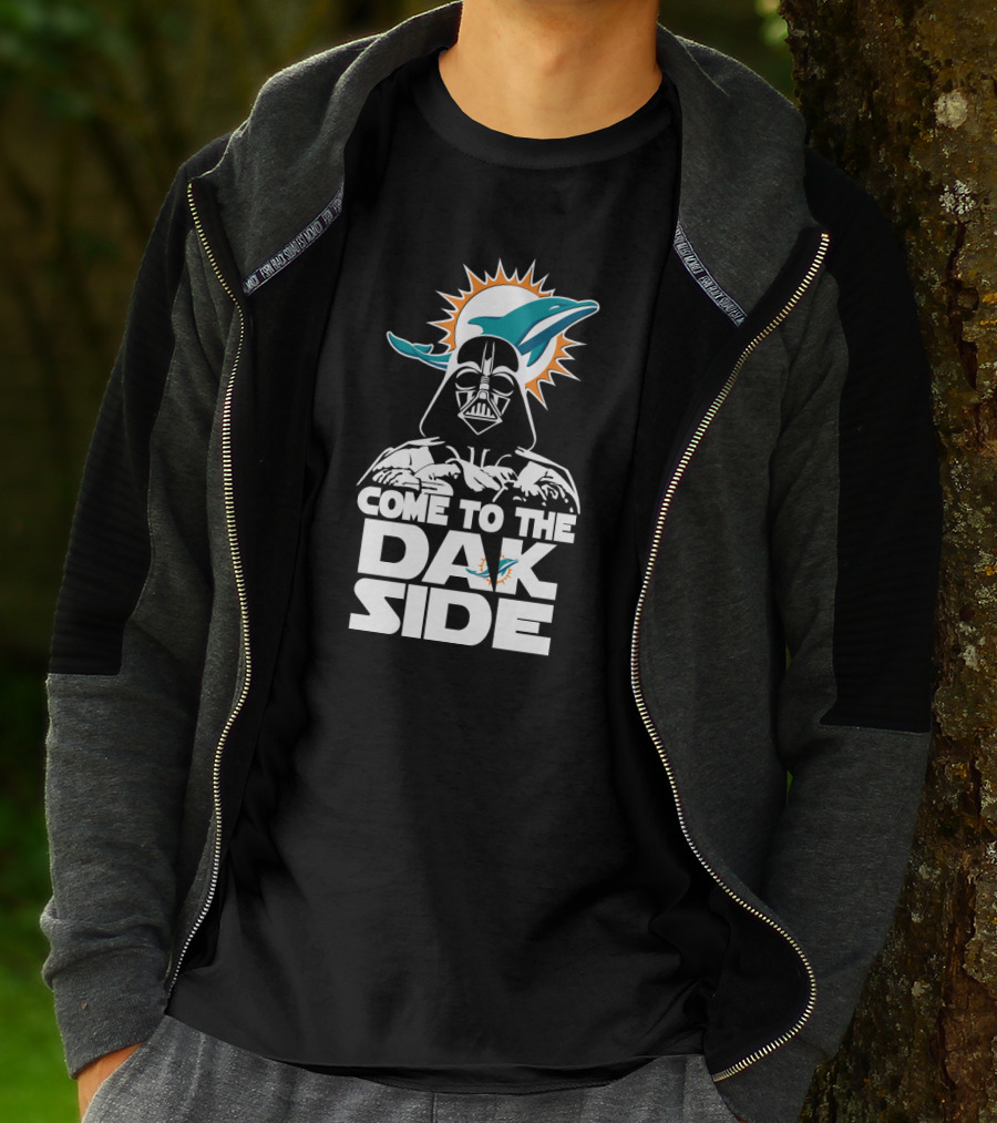 Come To The Dak Side Darth Vader Miami Dolphins Fans T-Shirt