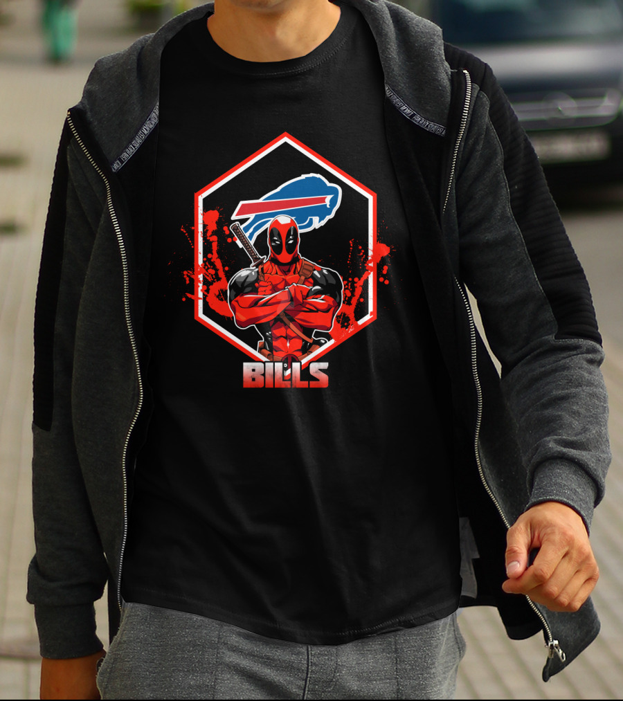 Deadpool Buffalo Bills Fans Crossover T-Shirt