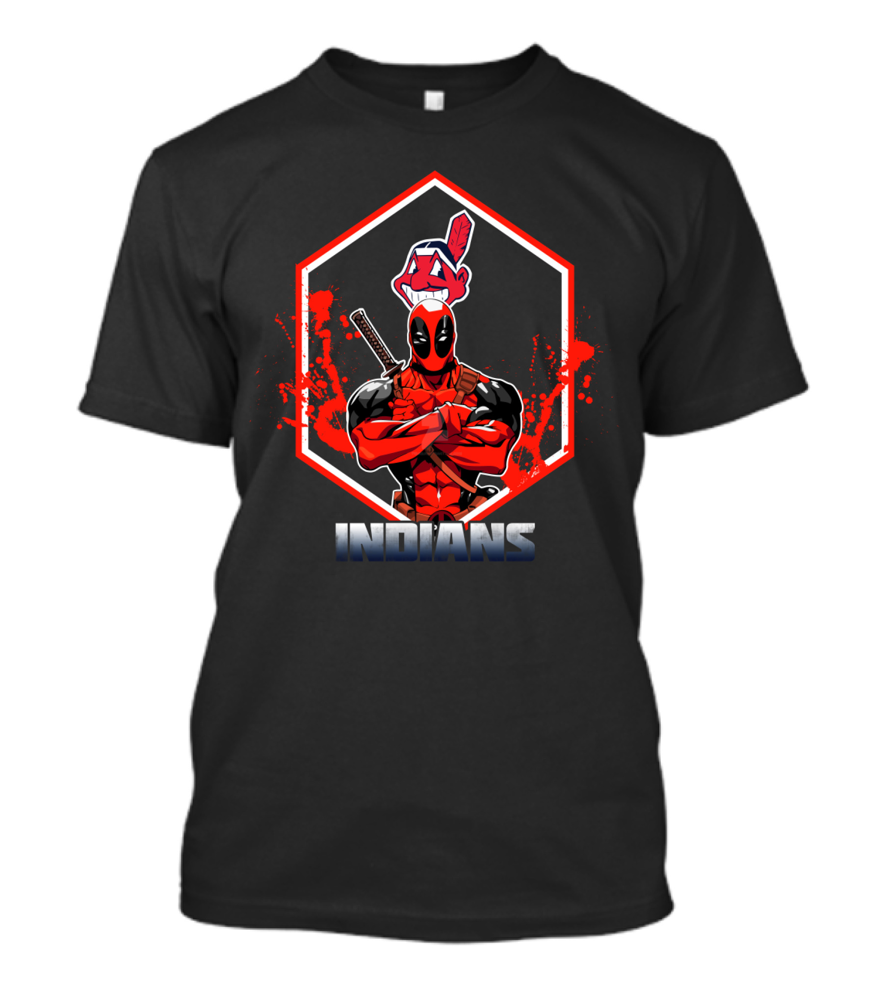 Deadpool Indians Fans Baseball Themed T-Shirt