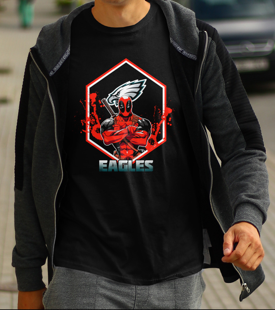 Deadpool Philadelphia Eagles Fans Osajghex Eagles T-Shirt