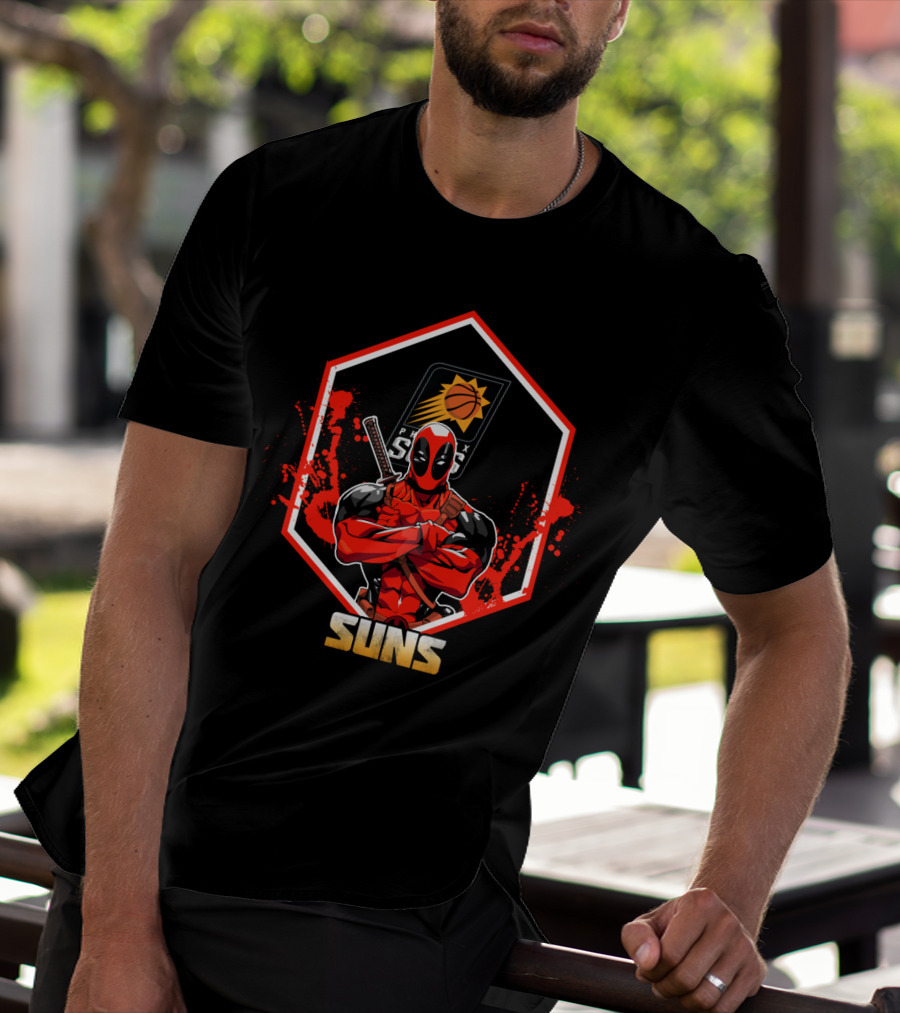 Deadpool Phoenix Suns Basketball Team Collaboration T-Shirt